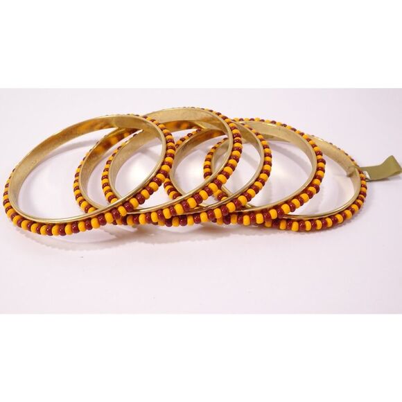 Neiman Marcus Lee Angel Women's Bead Stackable Bangle Bracelet Set 5 NWT 189 - Picture 4 of 7